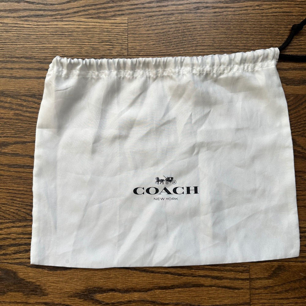 Coach Dust Bag Unisex 14x12 White Satin Drawstring Storage Travel Pouch Bag